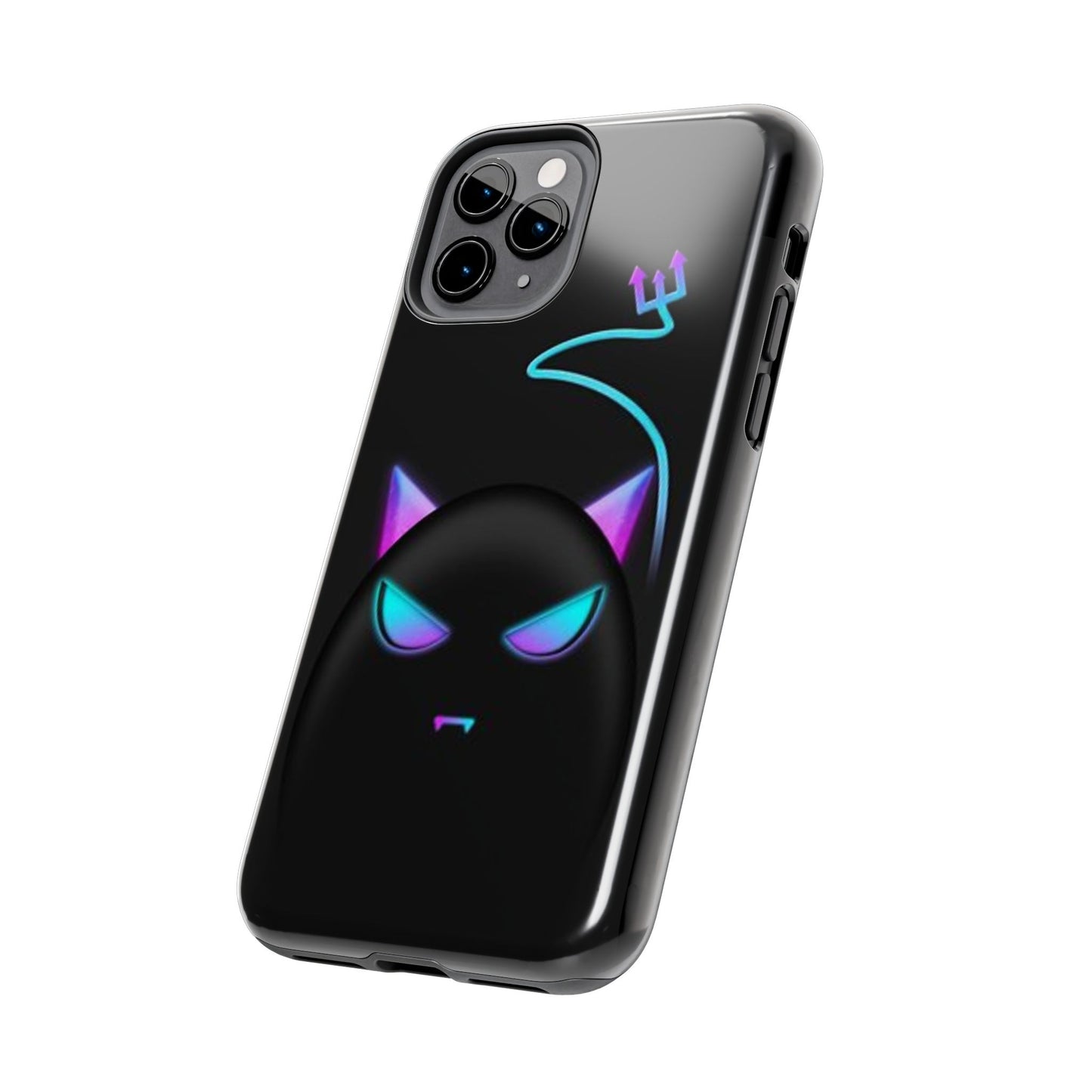 Demonic Cat Tough Phone Case - Cute & Edgy Phone Protection for Cat Lovers