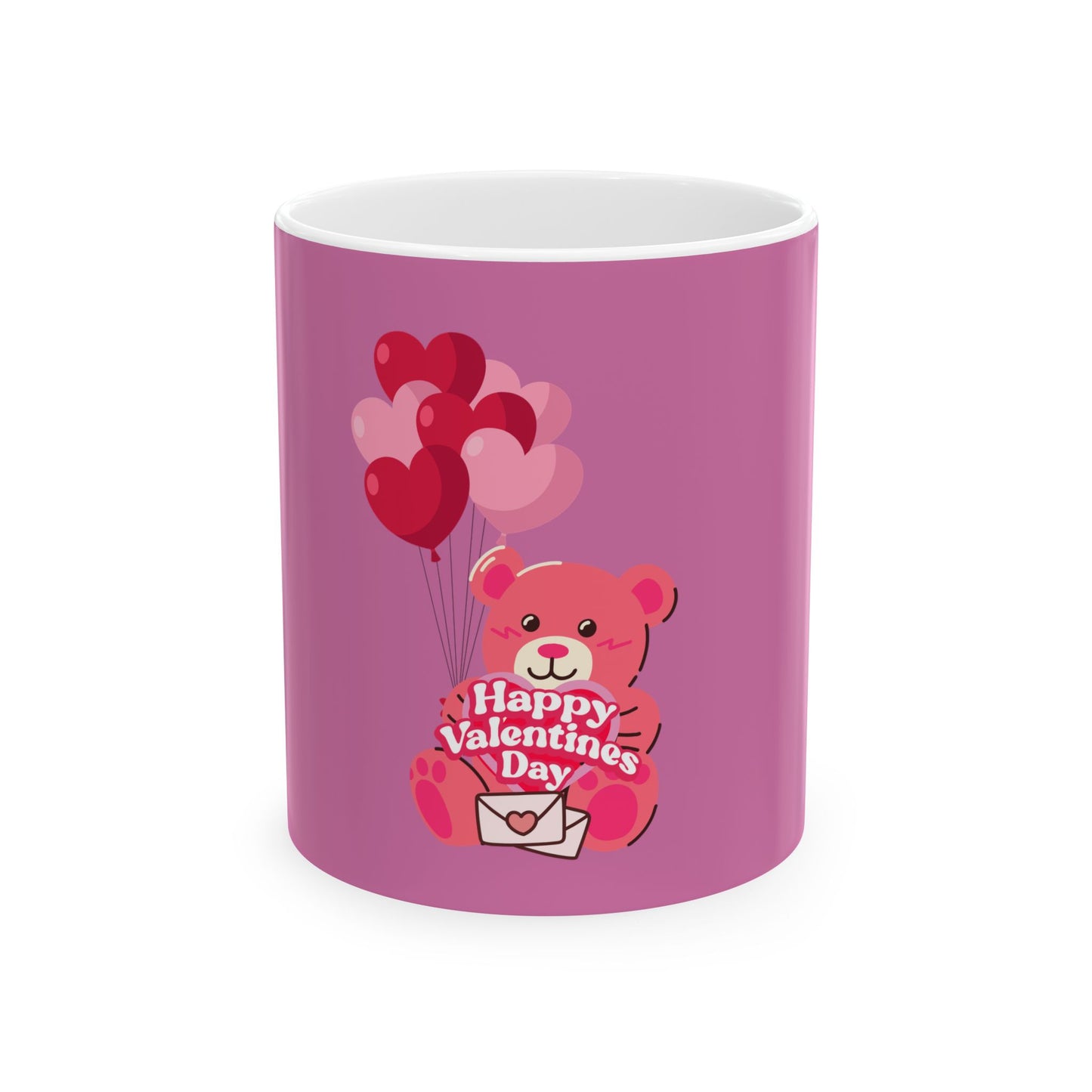 Valentine's Day Bear Ceramic Mug - Cute 11oz Coffee Cup with Love Balloons 🐻💖☕
