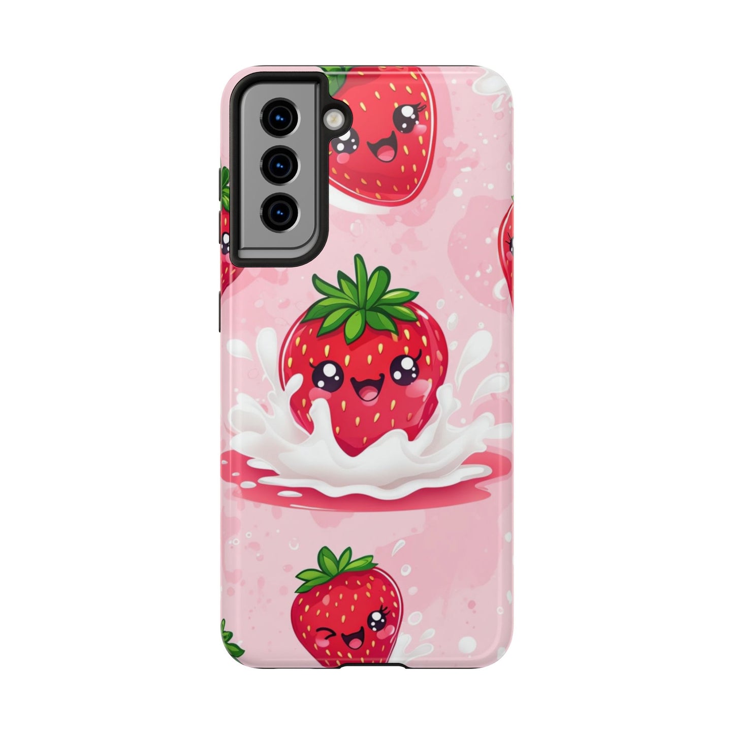 Kawaii Strawberry Tough Phone Case - Cute & Durable Protection