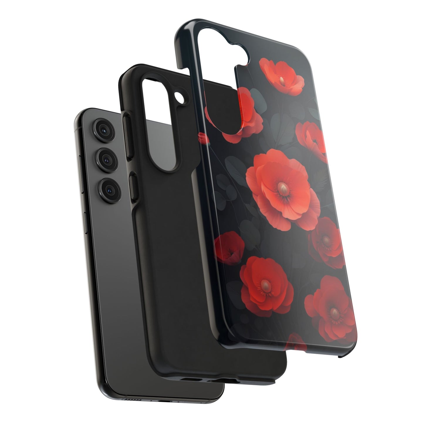 Vibrant Floral Tough Phone Case - Durable Protection with Gorgeous Red Poppies for iPhones & Androids πΊπ±
