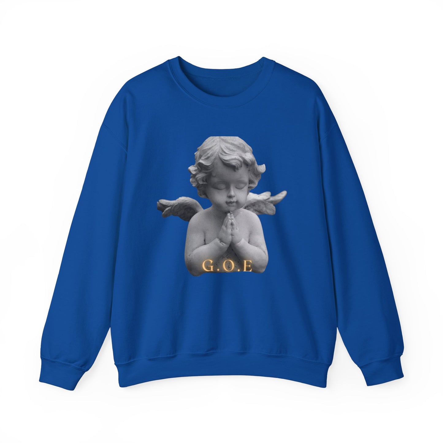 Pure Cloud Men & Women’s Sweater – "G.O.E Angel" (God Over Everything) Faith-Inspired Pullover