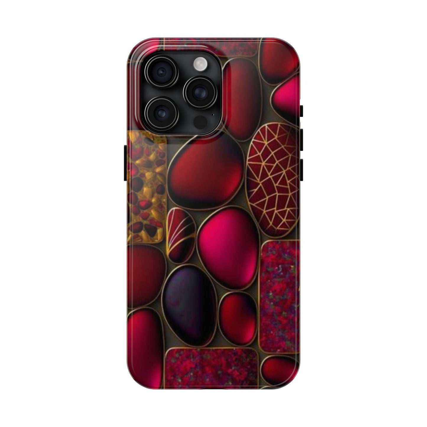 🔴 Tough Phone Cases – Red Stones Design for iPhone & Android – Durable Protection & Stylish Look