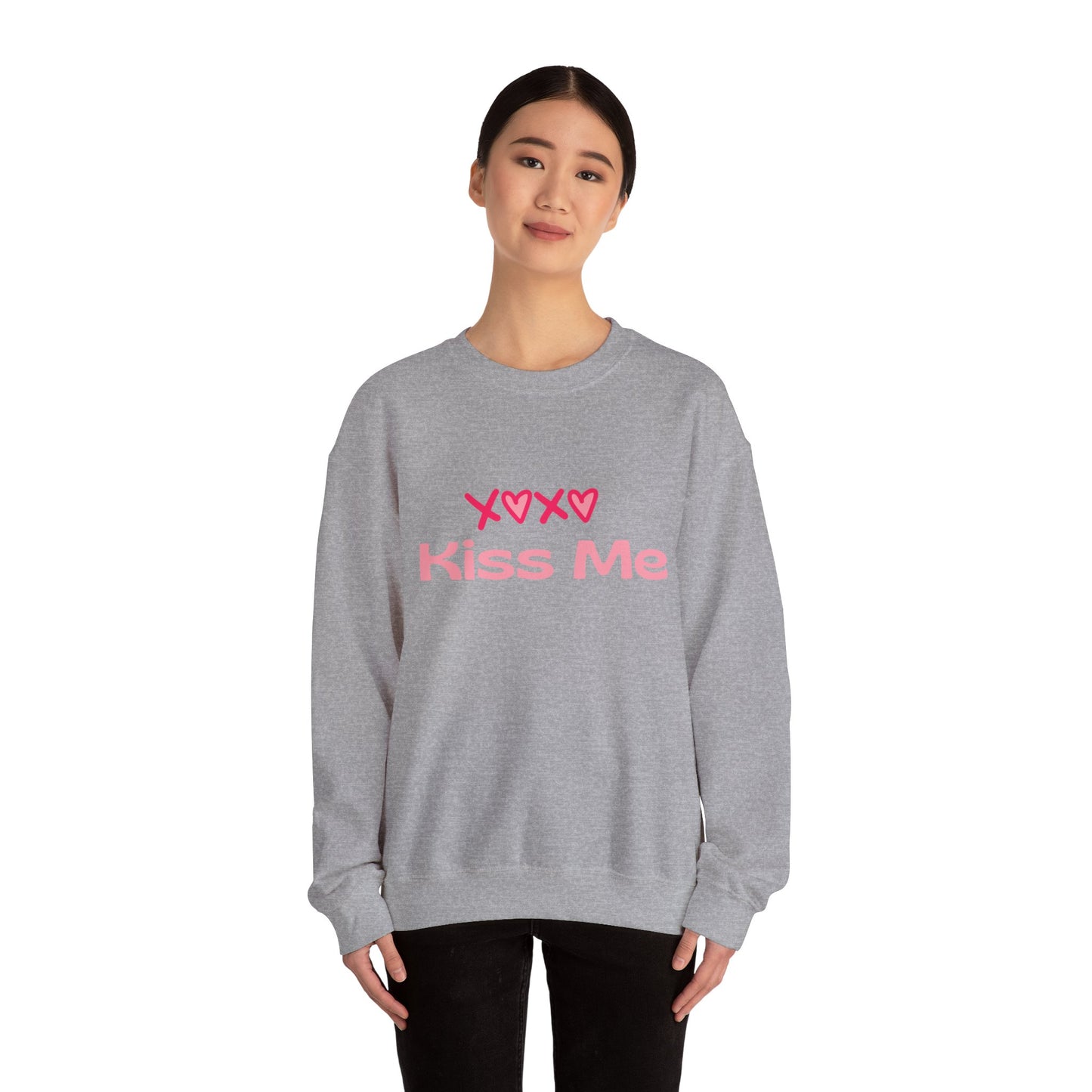 Kiss Me Heavy Blend Sweatshirt – Cute Gift for Women | Cozy & Romantic Pullover