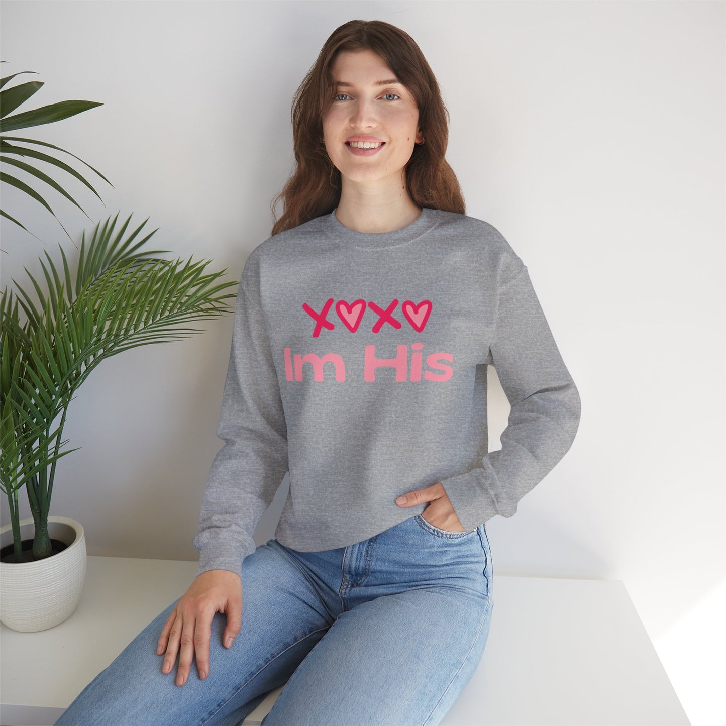 Cotton Blush XOXO Sweatshirt for Women – I’m His Romantic Everyday Lovewear
