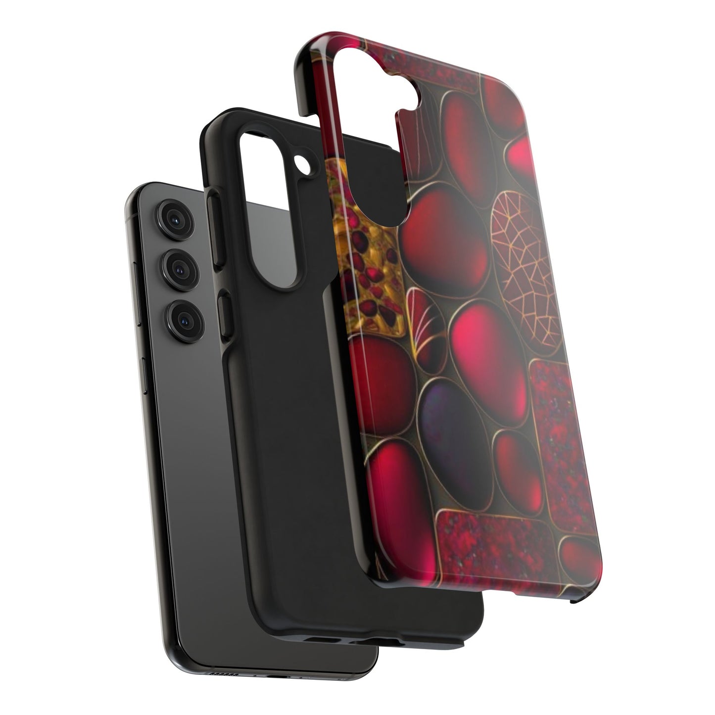 🔴 Tough Phone Cases – Red Stones Design for iPhone & Android – Durable Protection & Stylish Look