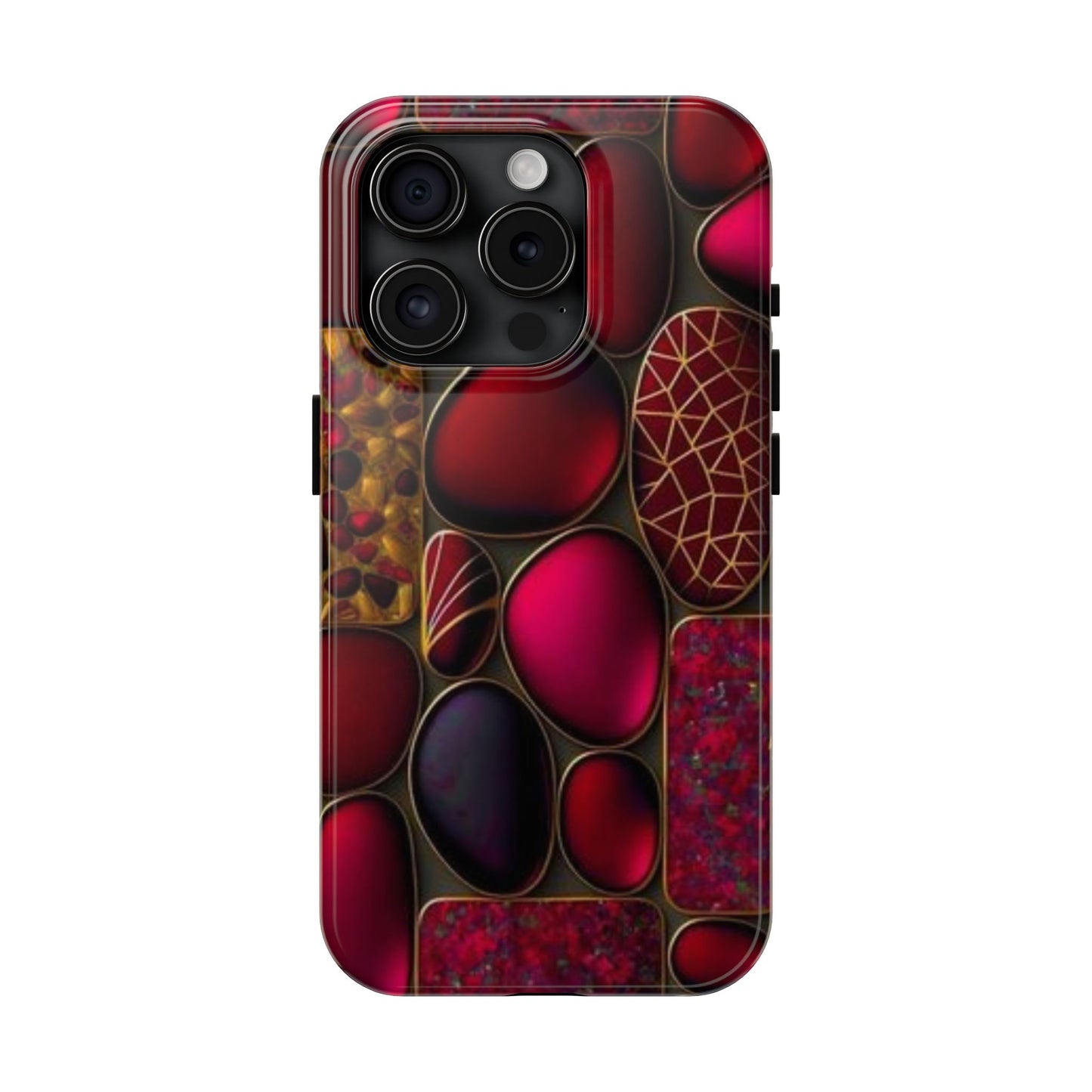 🔴 Tough Phone Cases – Red Stones Design for iPhone & Android – Durable Protection & Stylish Look