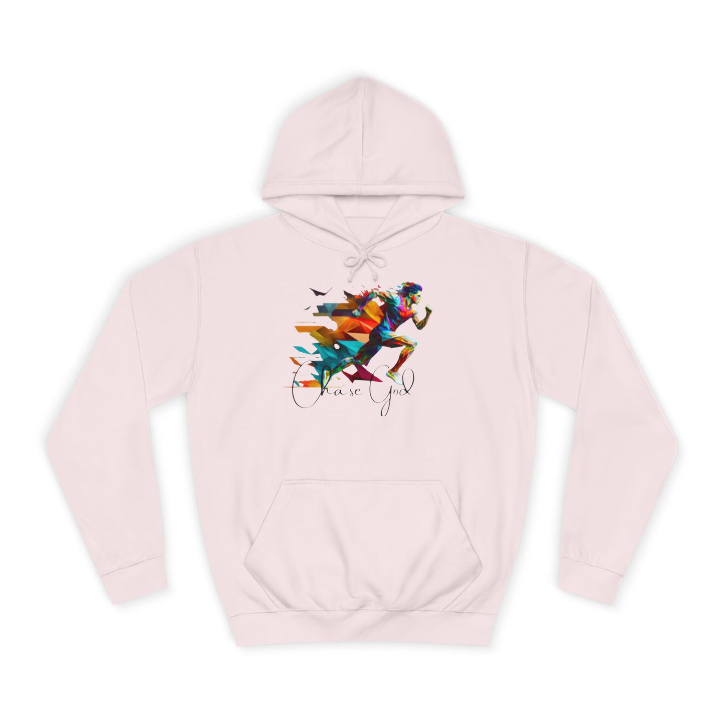 Angel White Faith Hoodie for Men – "Chase God, Inspire & Elevate" Spiritual Motivation Wear