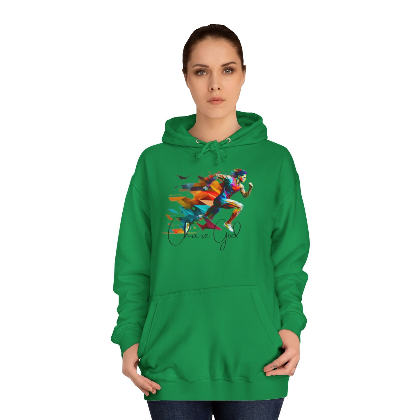 Angel White Faith Hoodie for Men – "Chase God, Inspire & Elevate" Spiritual Motivation Wear