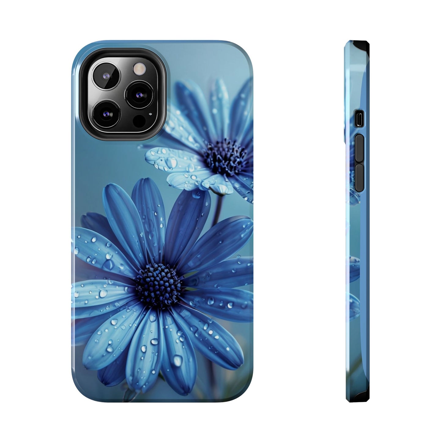 Blue Floral Tough Phone Case - Durable & Stylish Protection