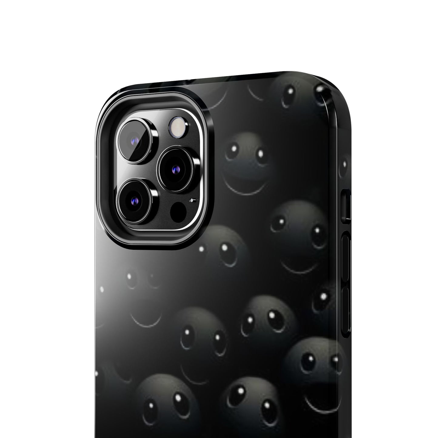 😊 Cute Smiley Face Black Tough Phone Case – Fun & Durable Protection for iPhone & Android