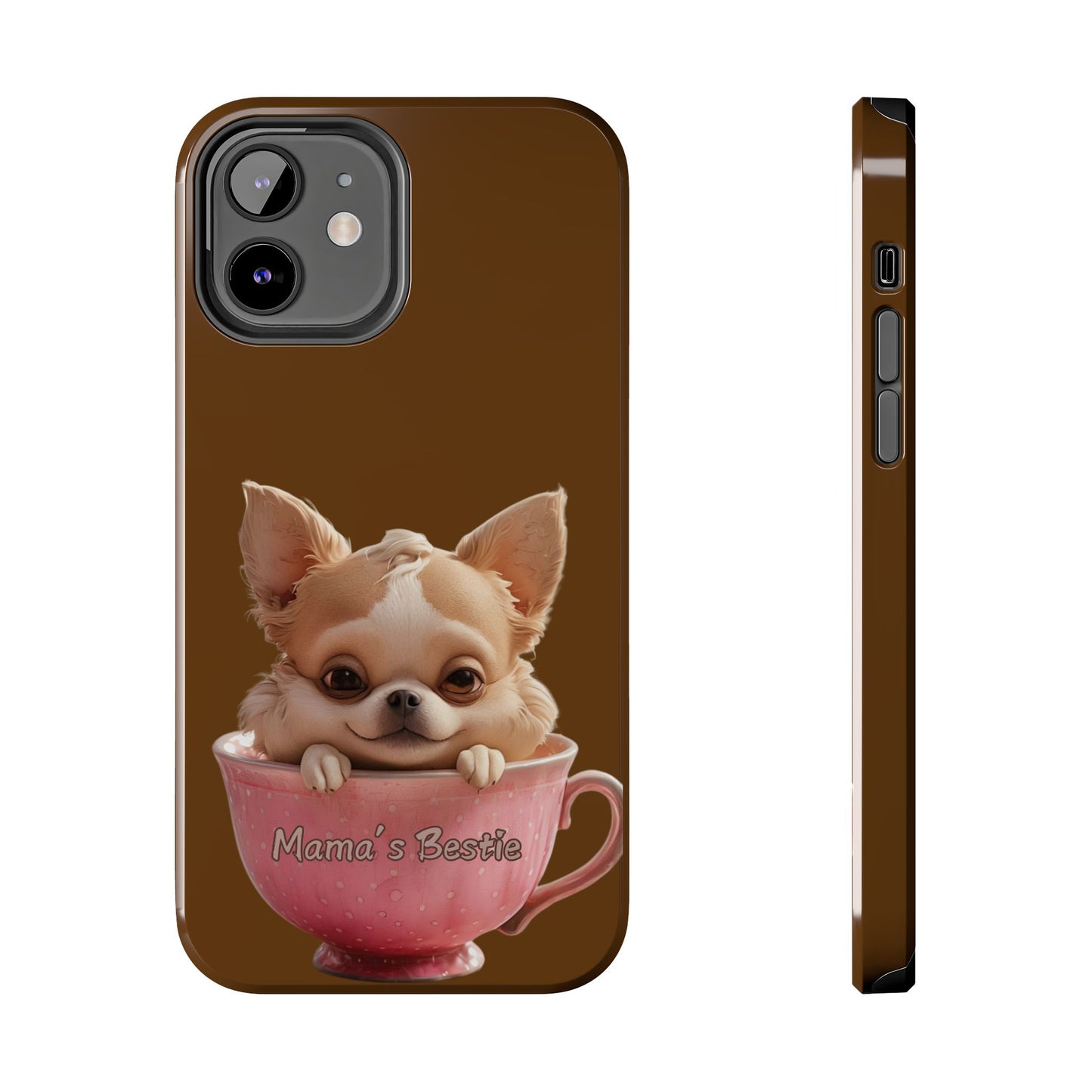 Cute Chihuahua Tough Phone Case - 'Mama's Bestie' Design