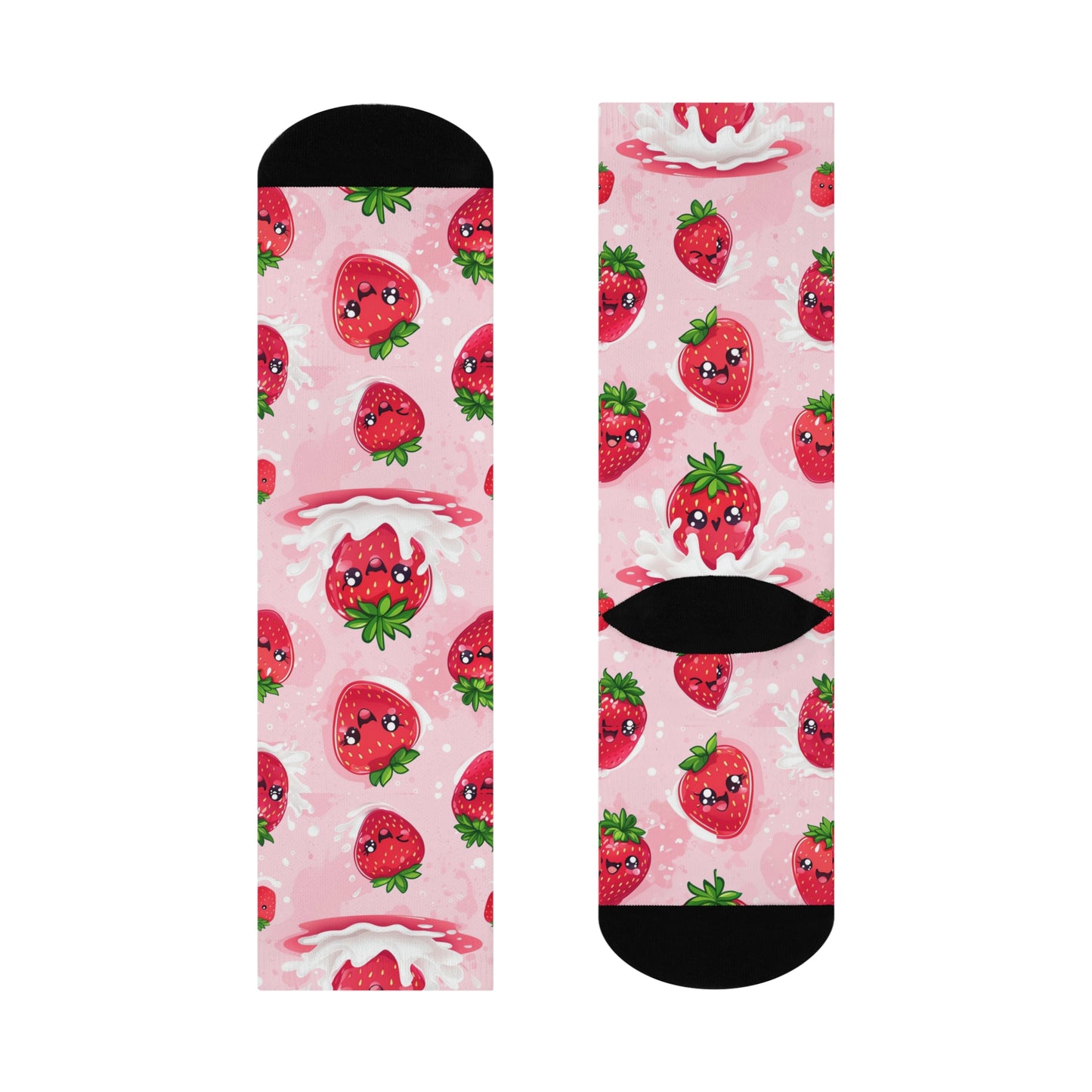 Cushioned Crew Socks Strawberries