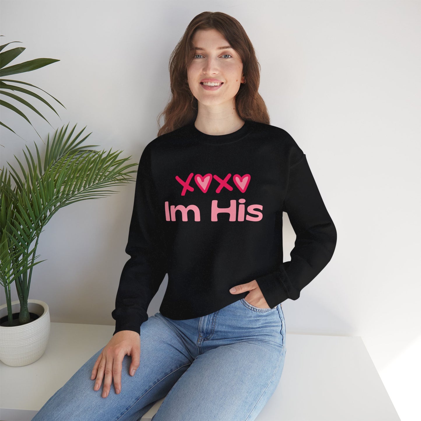 Cotton Blush XOXO Sweatshirt for Women – I’m His Romantic Everyday Lovewear