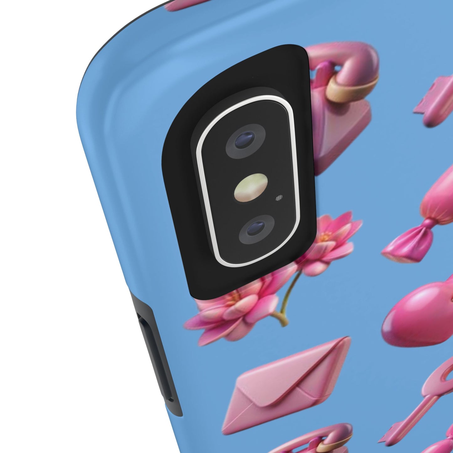 Cute and Colorful Tough Phone Case - Pink Emojis Design