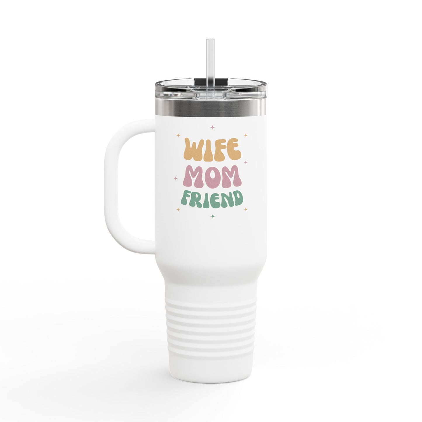 💖 40oz Insulated Travel Mug – Stylish Drinkware with Straw for Wives, Moms & Friends ✨
