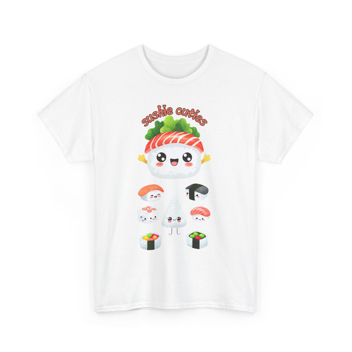 Sushi Cuties Unisex Heavy Cotton Tee - Cute Sushi Graphic Tee for Food Lovers