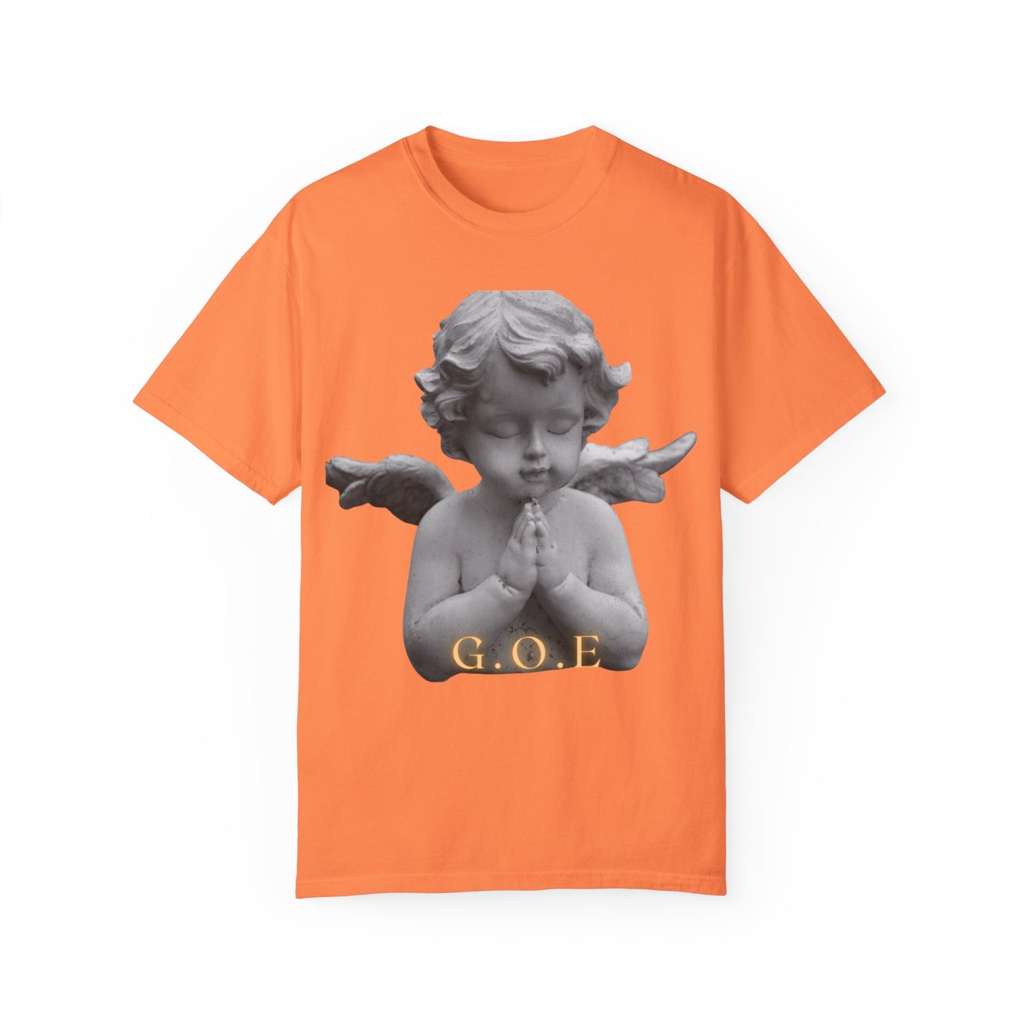 Heavenly White Men & Women T-Shirt – "G.O.E Angel" (God Over Everything) Faith-Inspired Tee