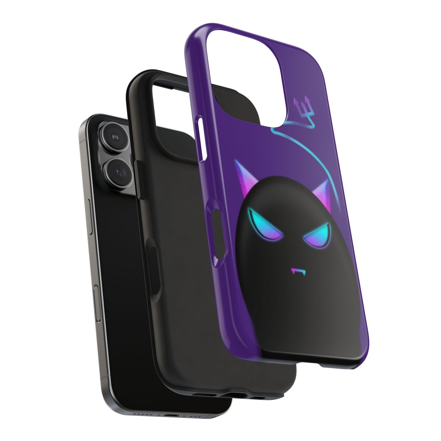 Demonic Cat Tough Phone Case - Cute & Edgy Phone Protection for Cat Lovers