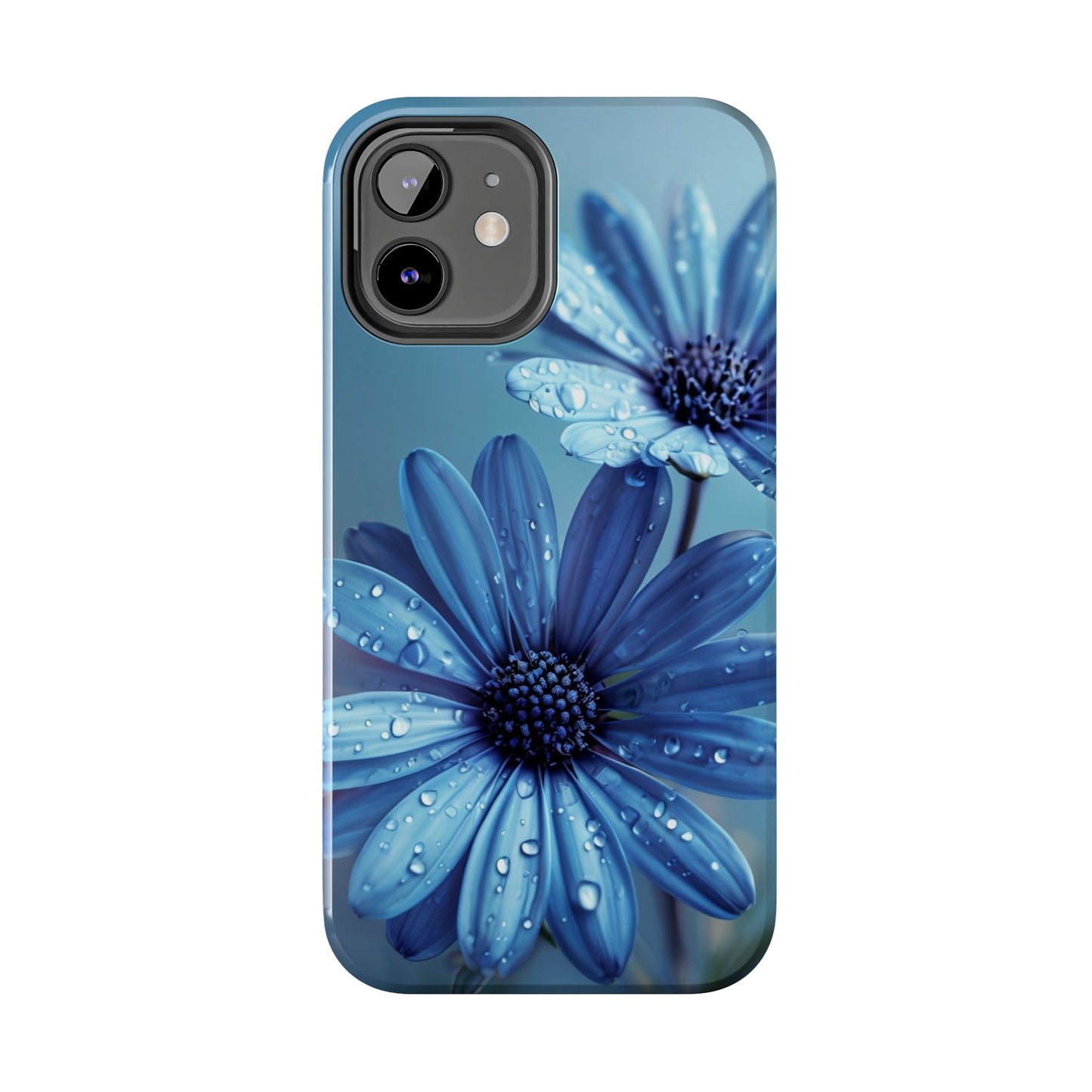 Blue Floral Tough Phone Case - Durable & Stylish Protection