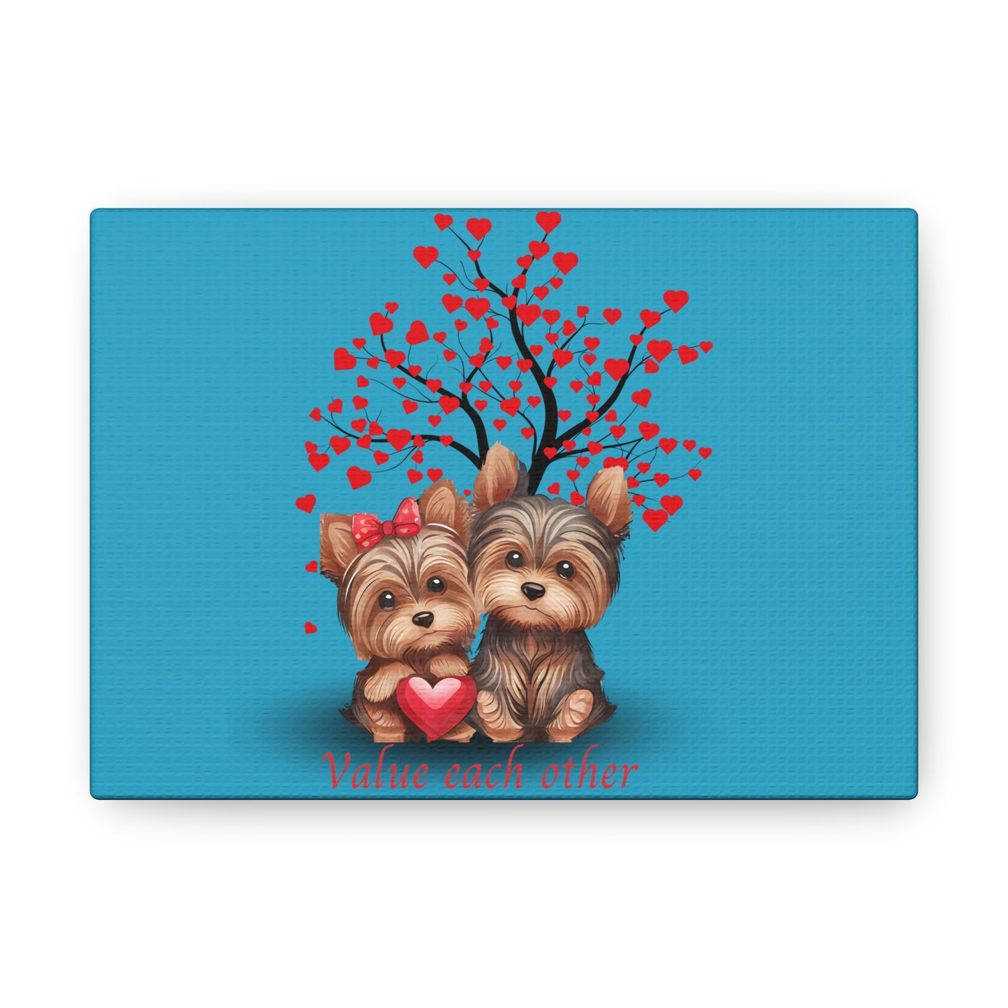 Value Each Other Canvas Gallery Wrap – Adorable Pet Art for Animal Lovers