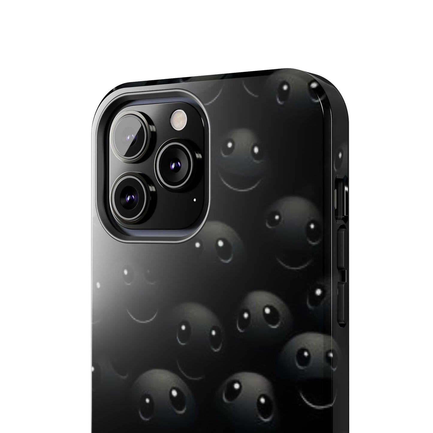 😊 Cute Smiley Face Black Tough Phone Case – Fun & Durable Protection for iPhone & Android