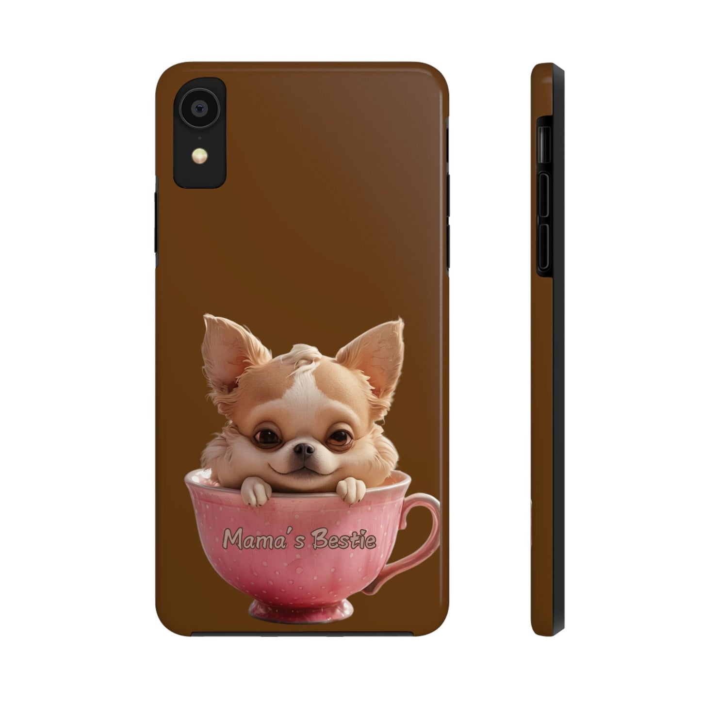 Cute Chihuahua Tough Phone Case - 'Mama's Bestie' Design
