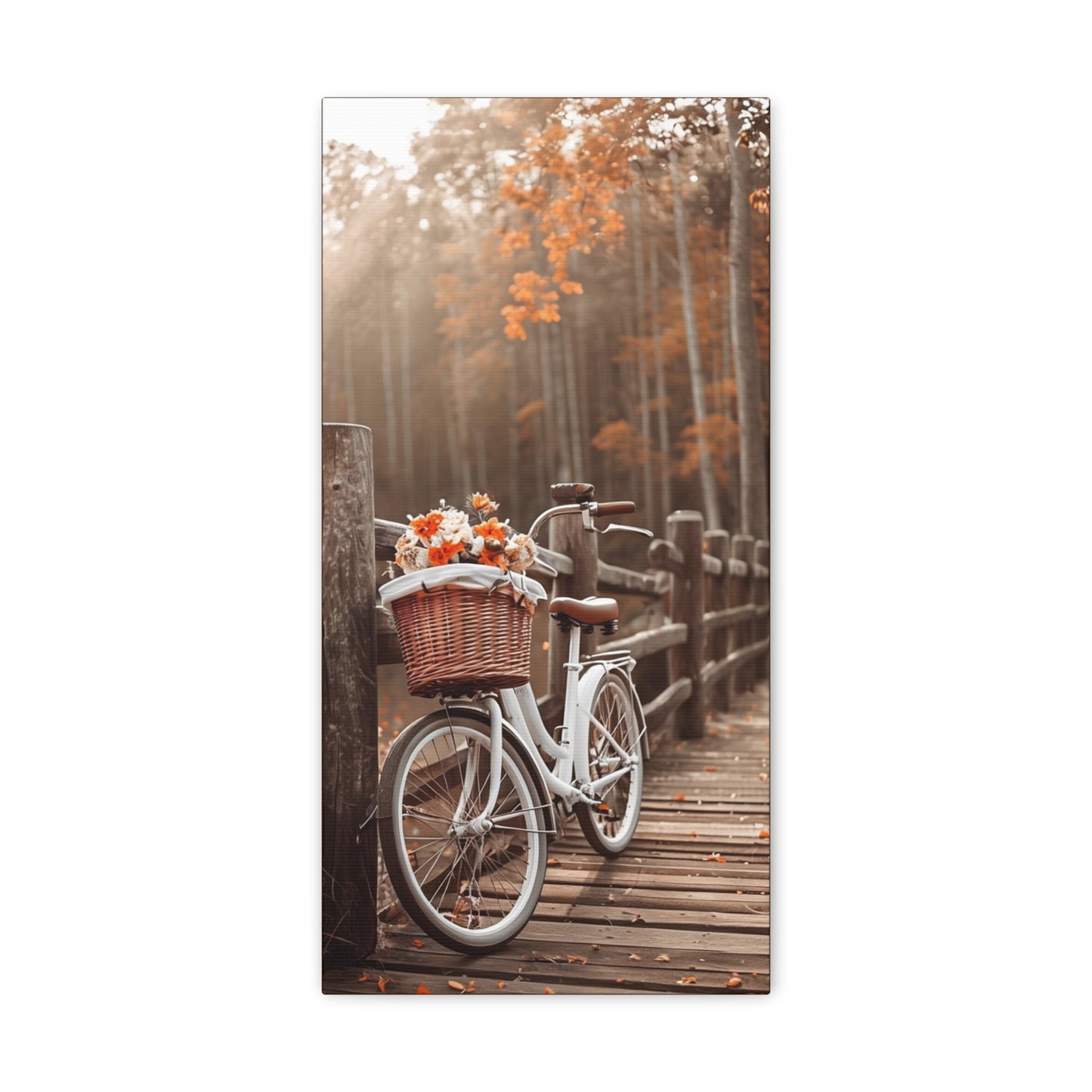 Autumn Bicycle Canvas Gallery Wrap - Rustic Home Decor
