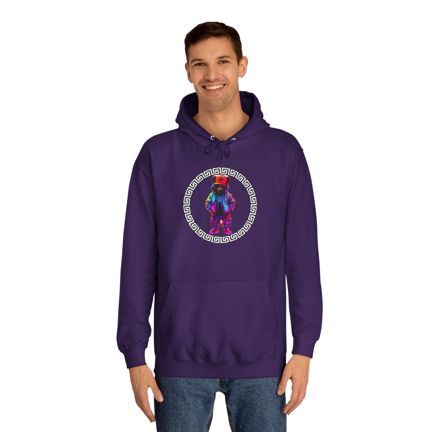 Cosmic Tie-Dye Bear Graphic Sweater – Vibrant Streetwear Pullover