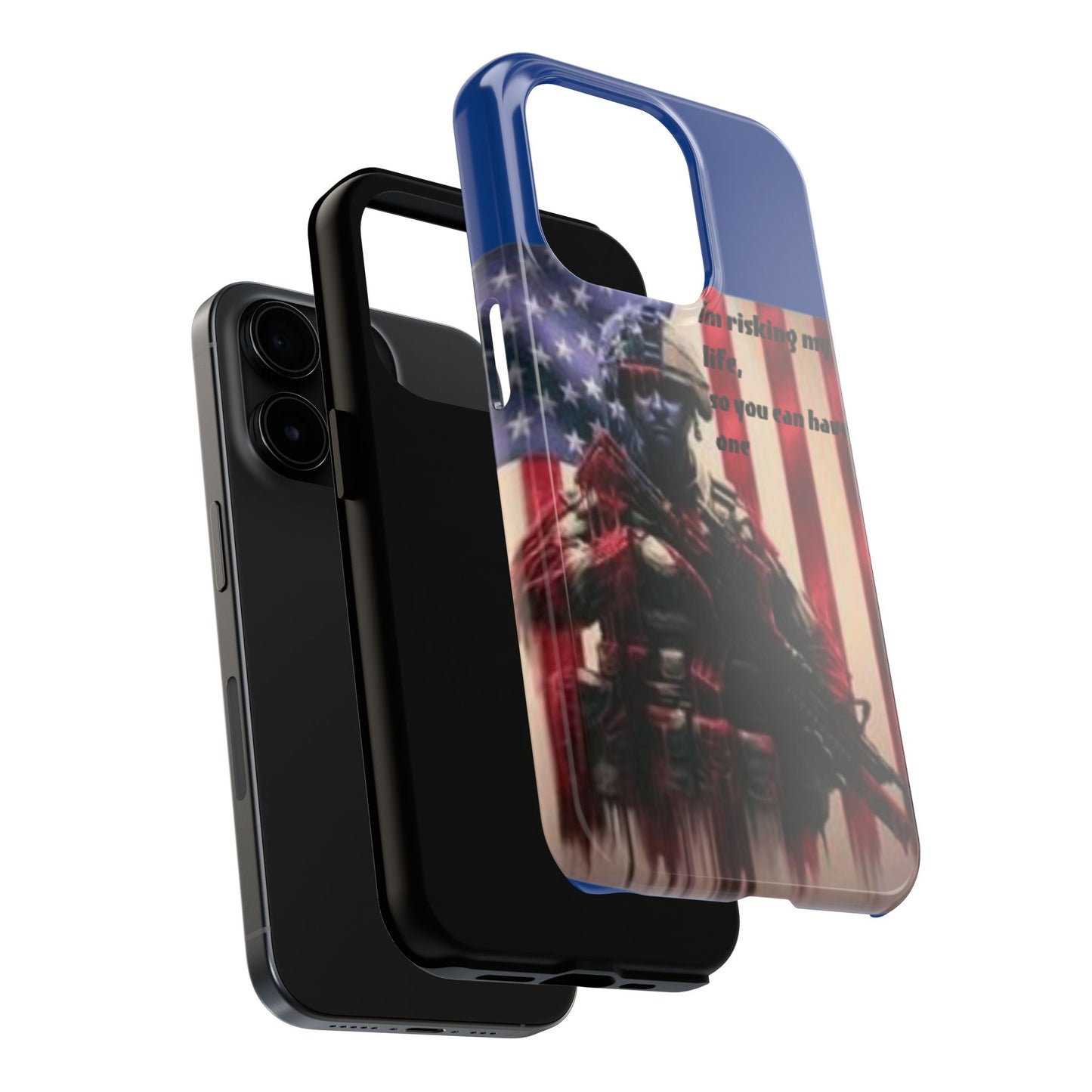 Patriotic Tough Phone Case - 'I'm Risking My Life' Design