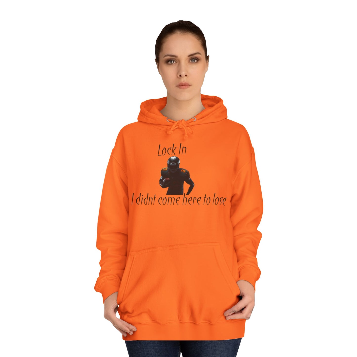 Glacier White Men’s NFL Hoodie – "Lock In" Football Edition Sweatshirt with Drawstrings & Kangaroo Pocket