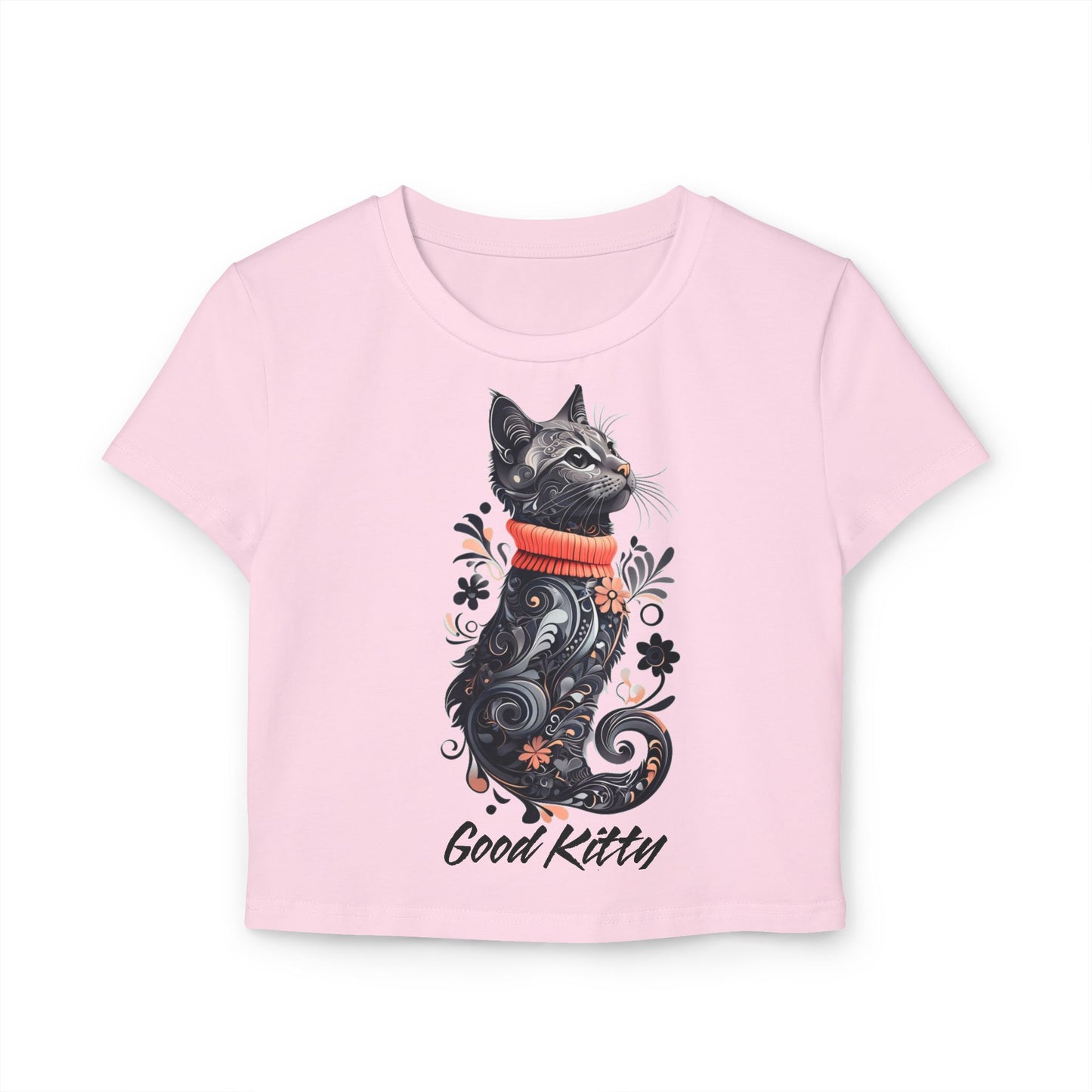 Good Kitty Women's Baby Tee – Playful Cat Design for Pet Lovers