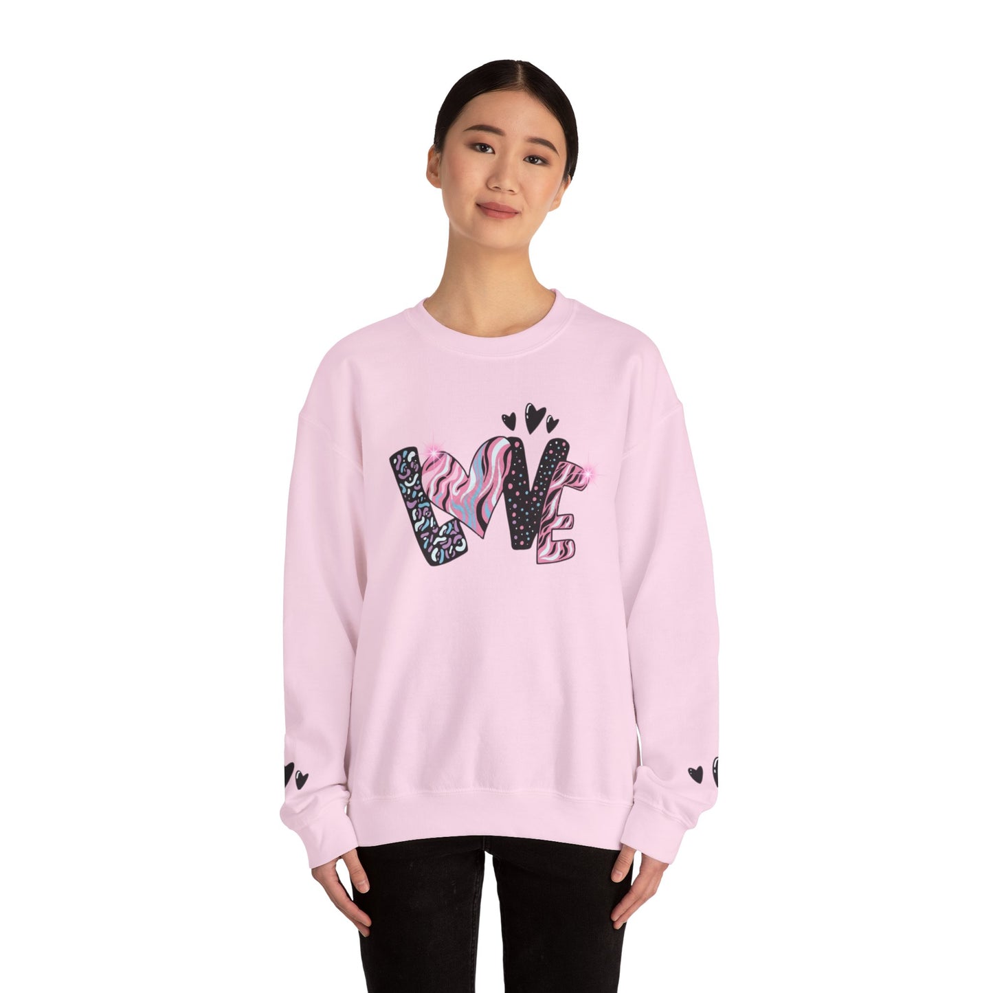 Rosy Glow Pink Sweatshirt for Women – Everyday Cozy Heart Design Pullover