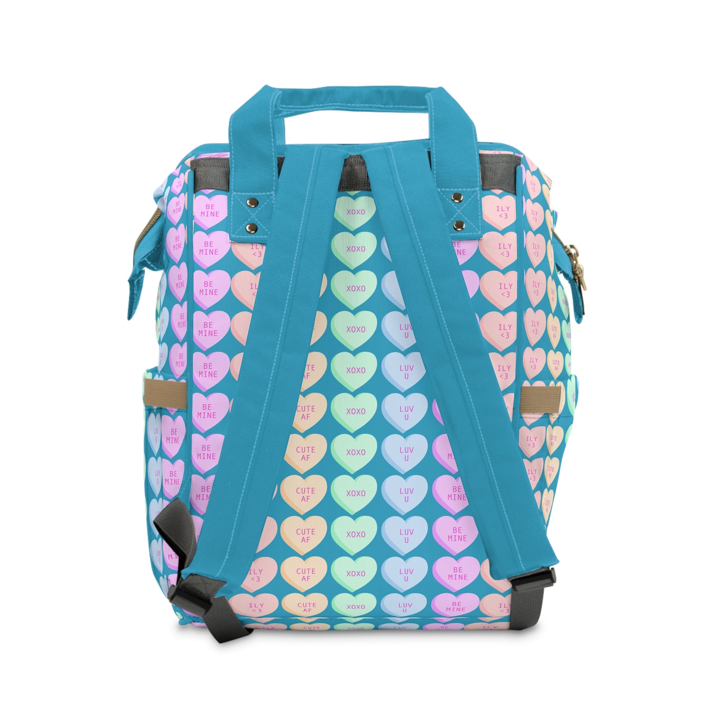 Adorable Hearts Multifunctional Diaper Backpack β The Ultimate Baby Shower Gift & Family Outing Essential for Trendy Moms!