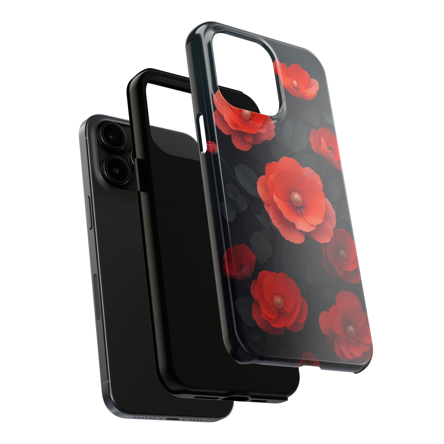Vibrant Floral Tough Phone Case - Durable Protection with Gorgeous Red Poppies for iPhones & Androids πΊπ±