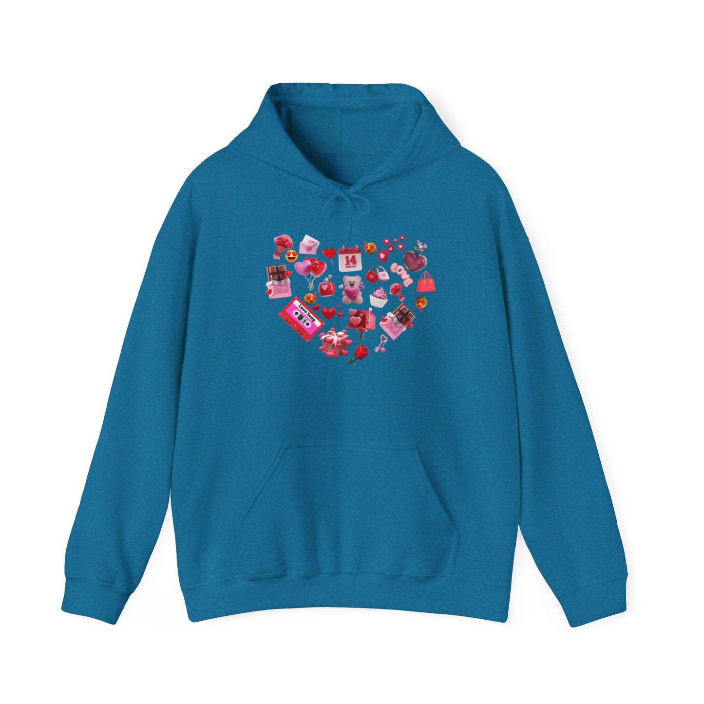 Sweetheart Sky Blue Hoodie for Men & Women – Love Heart Graphic Cozy Couples Wear