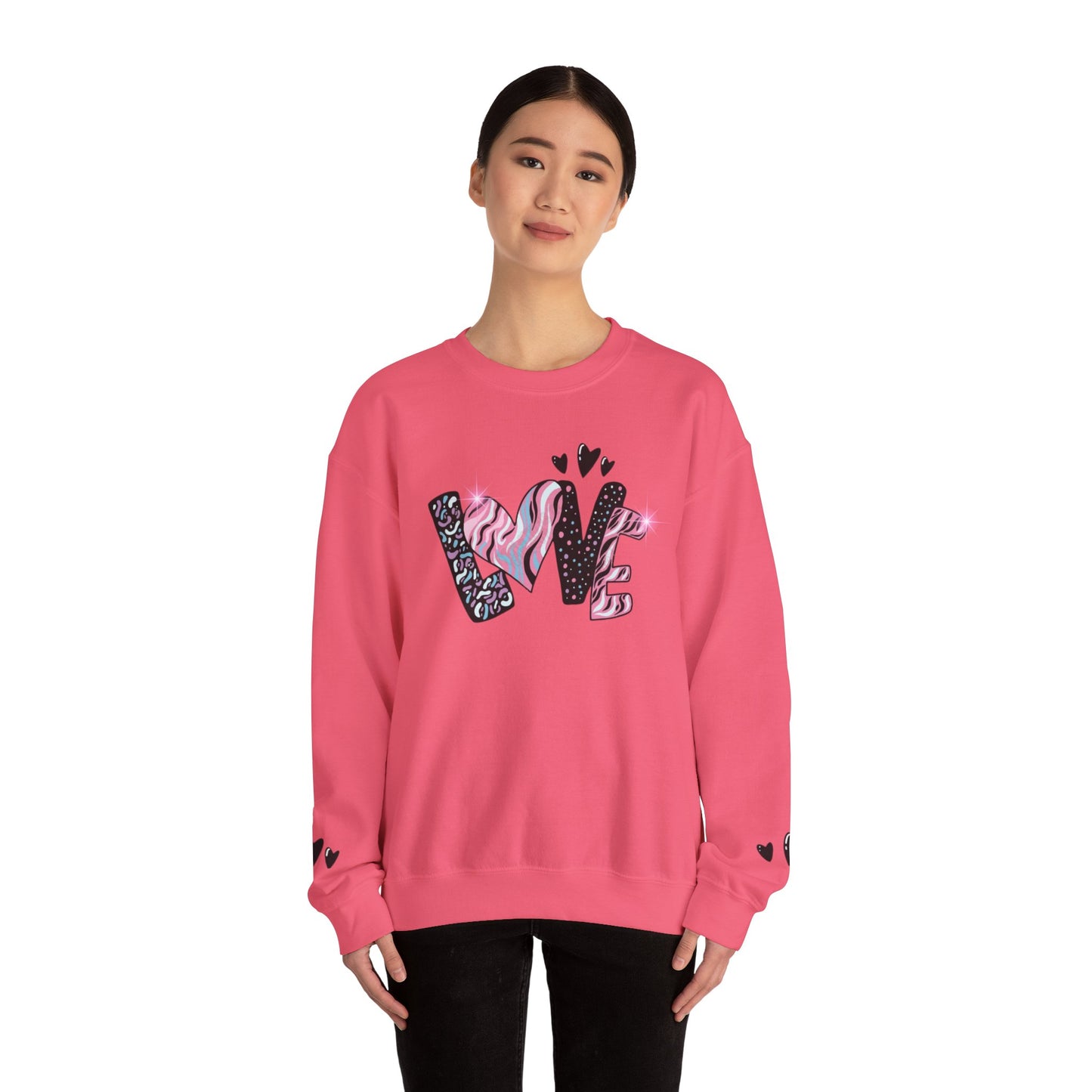 Rosy Glow Pink Sweatshirt for Women – Everyday Cozy Heart Design Pullover