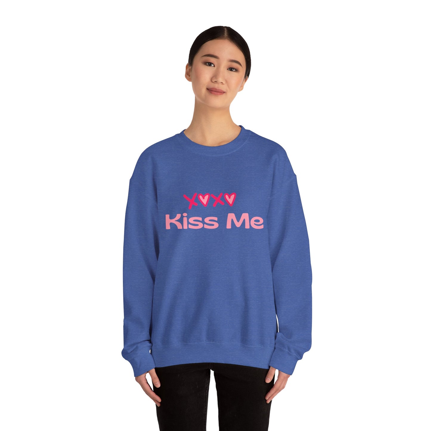 Kiss Me Heavy Blend Sweatshirt – Cute Gift for Women | Cozy & Romantic Pullover