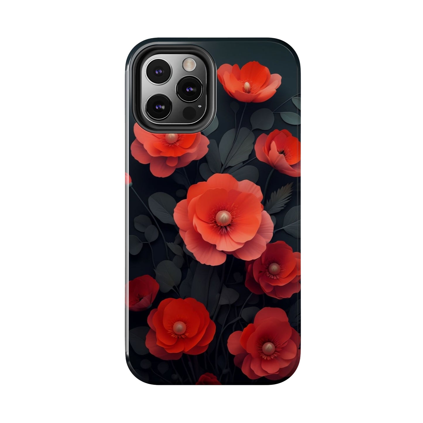 Vibrant Floral Tough Phone Case - Durable Protection with Gorgeous Red Poppies for iPhones & Androids πΊπ±