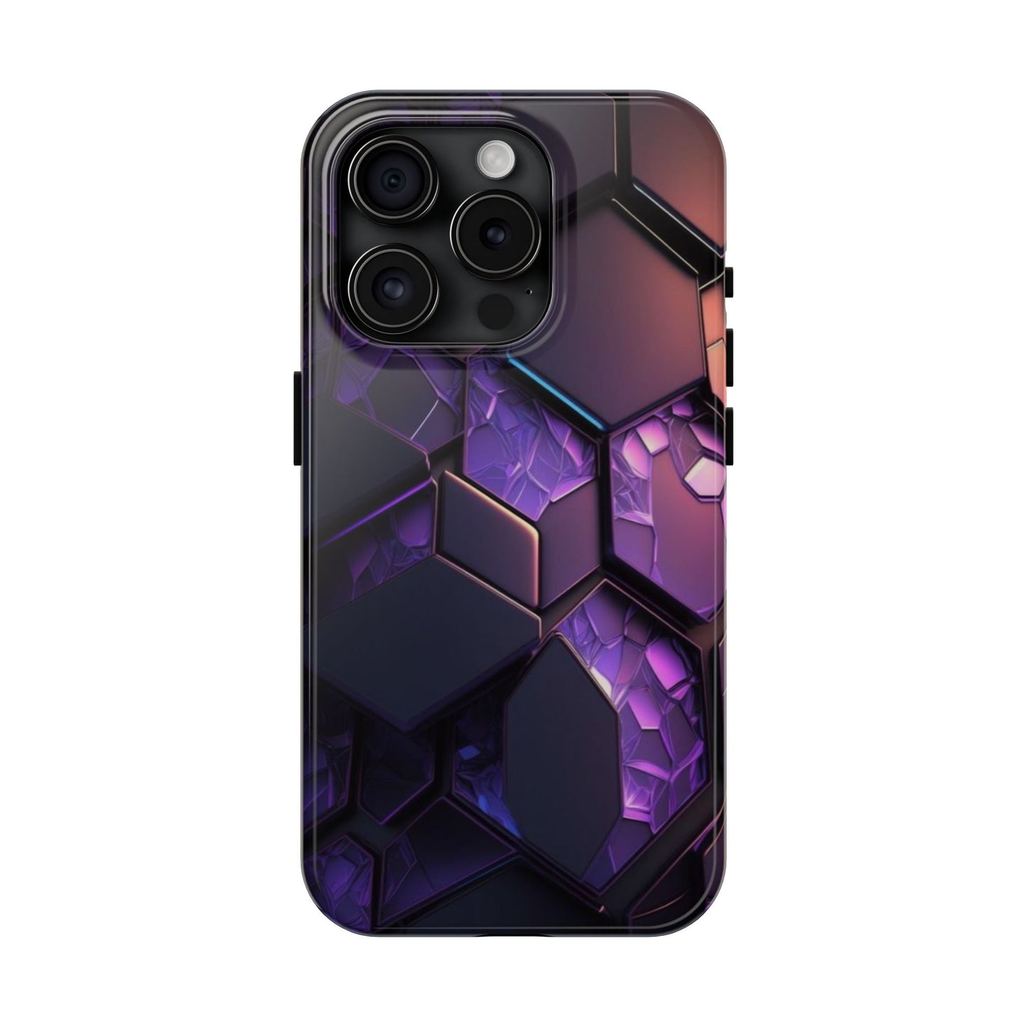 Hexagonal Tough Phone Case - Vibrant Protective Design for Tech Enthusiasts