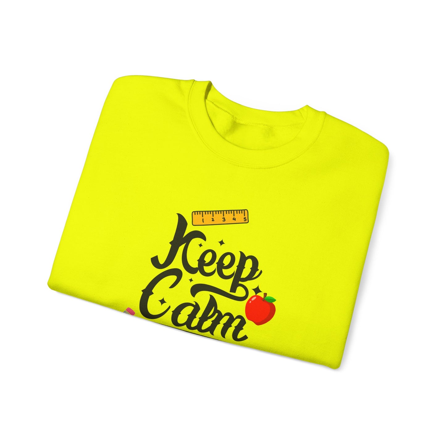 Chalkboard Calm Baby Blue Sweatshirt for Women – Keep Calm I'm a Teacher Appreciation Crew