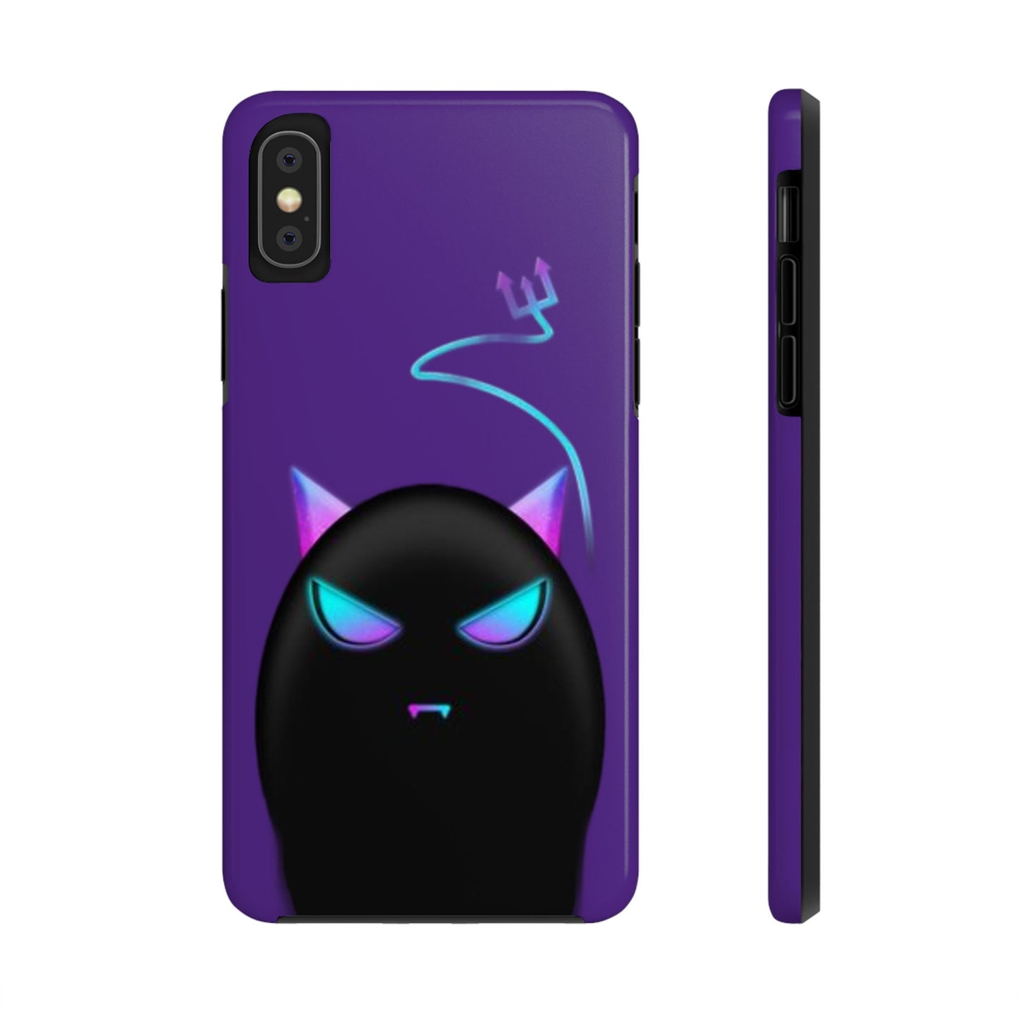Demonic Cat Tough Phone Case - Cute & Edgy Phone Protection for Cat Lovers