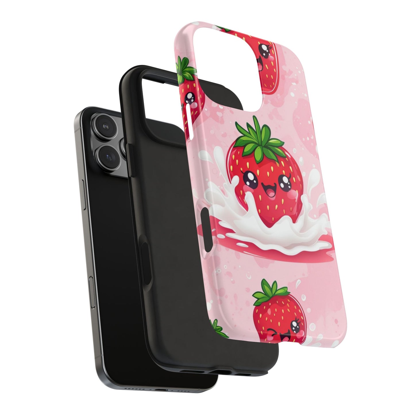 Kawaii Strawberry Tough Phone Case - Cute & Durable Protection