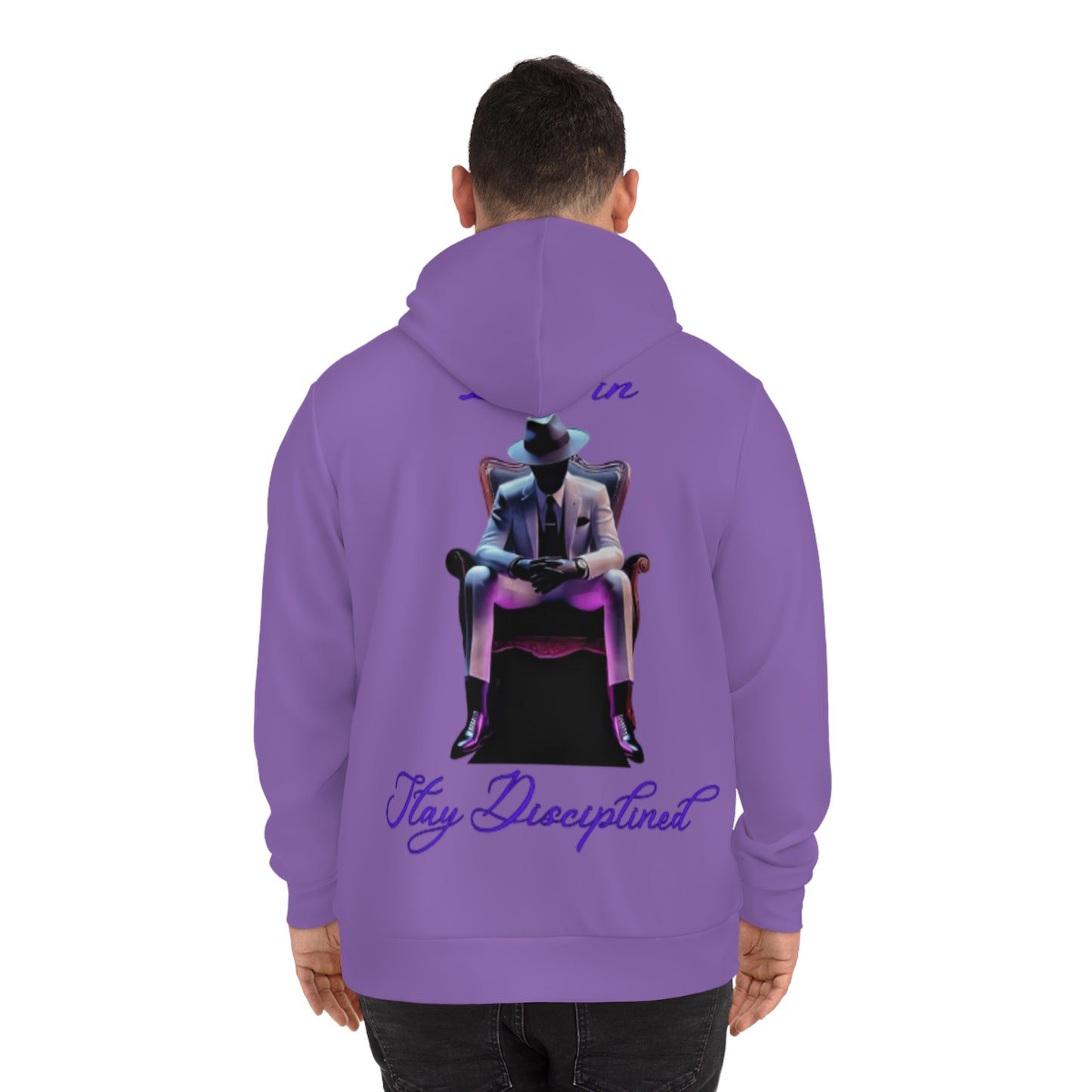 Amethyst Purple Focus Hoodie – "Lock In, Stay Disciplined" Motivational Pullover with Drawstrings & Kangaroo Pocket