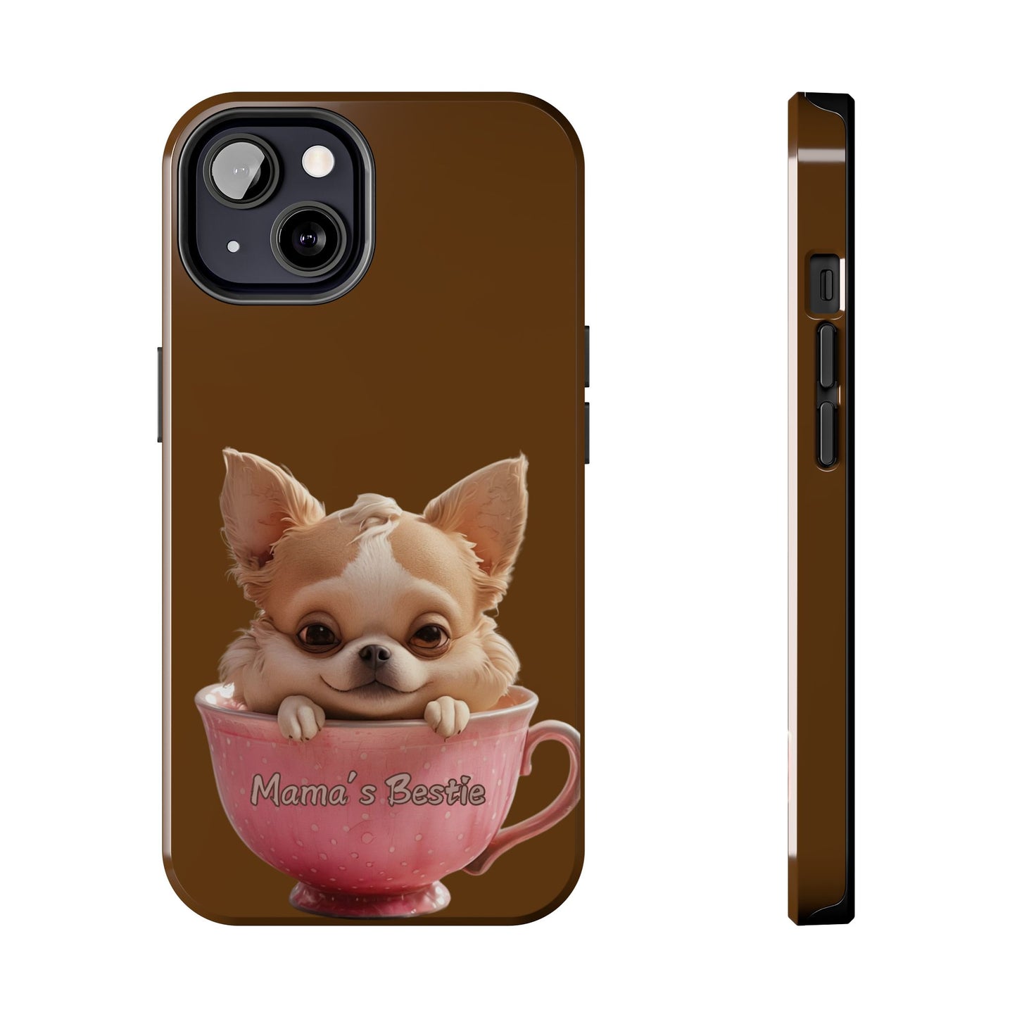 Cute Chihuahua Tough Phone Case - 'Mama's Bestie' Design