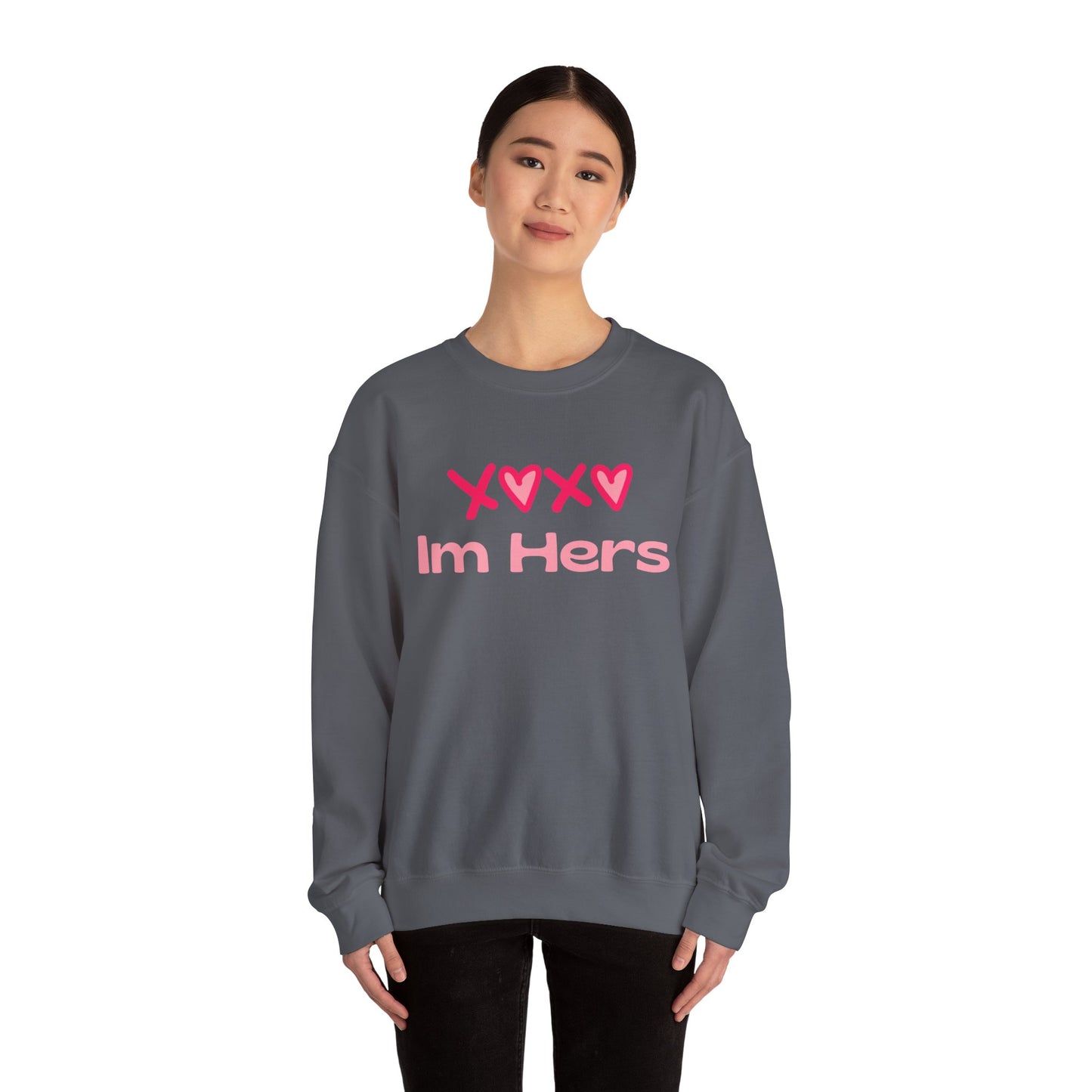 "XOXO ‘I’m His’ Crewneck Sweatshirt – Romantic Unisex Pullover | Cozy Valentine’s Day & Everyday Love Apparel"