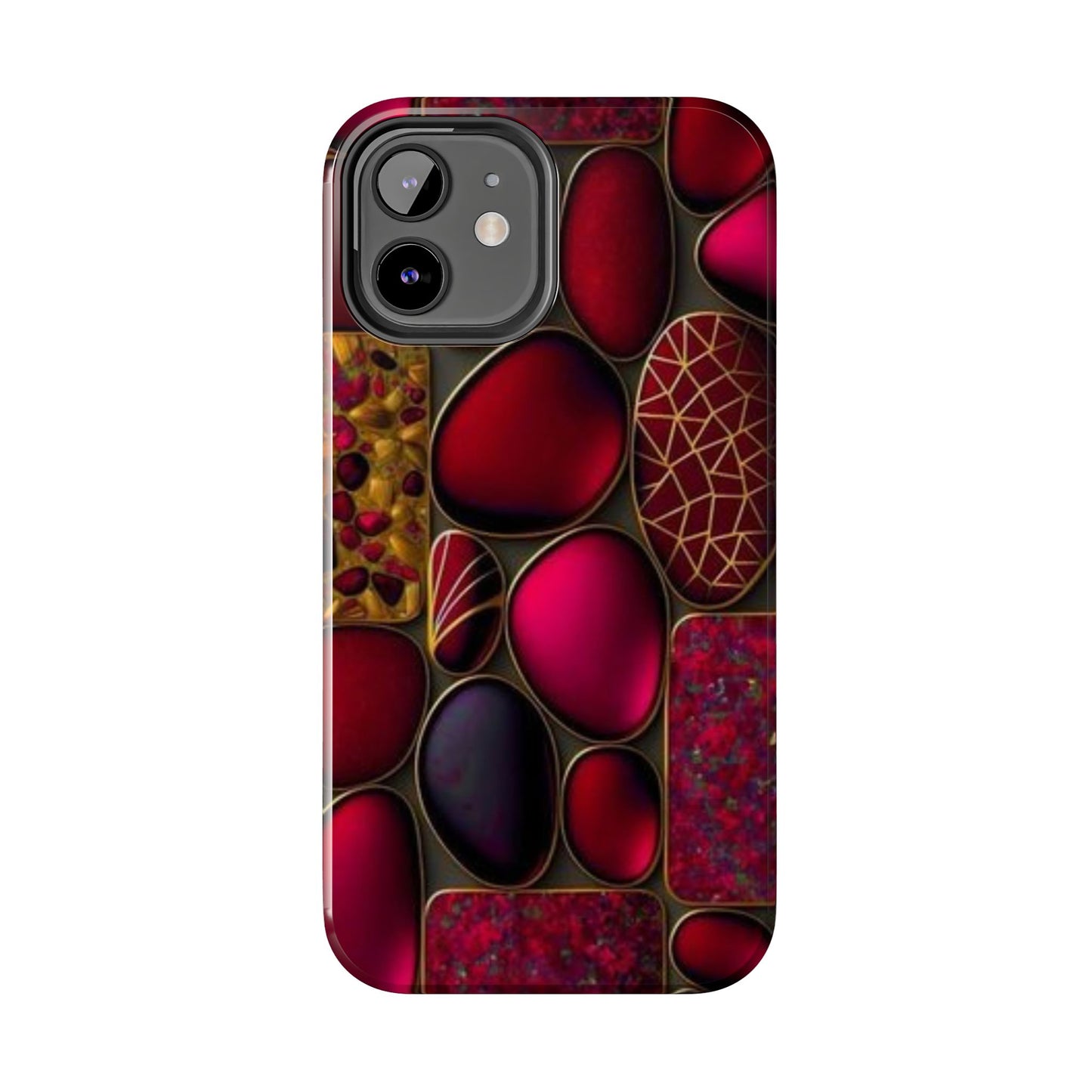 🔴 Tough Phone Cases – Red Stones Design for iPhone & Android – Durable Protection & Stylish Look