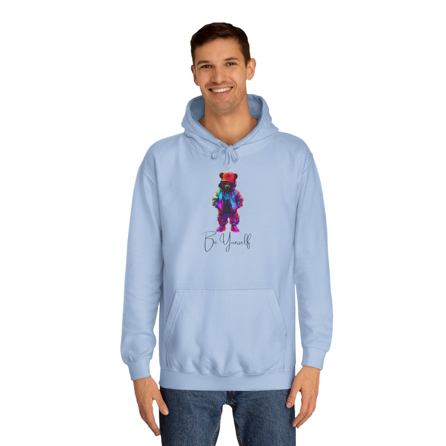 White Ice Hoodie for Men – When They Need Me Graphic with Drawstrings & Kangaroo Pocket
