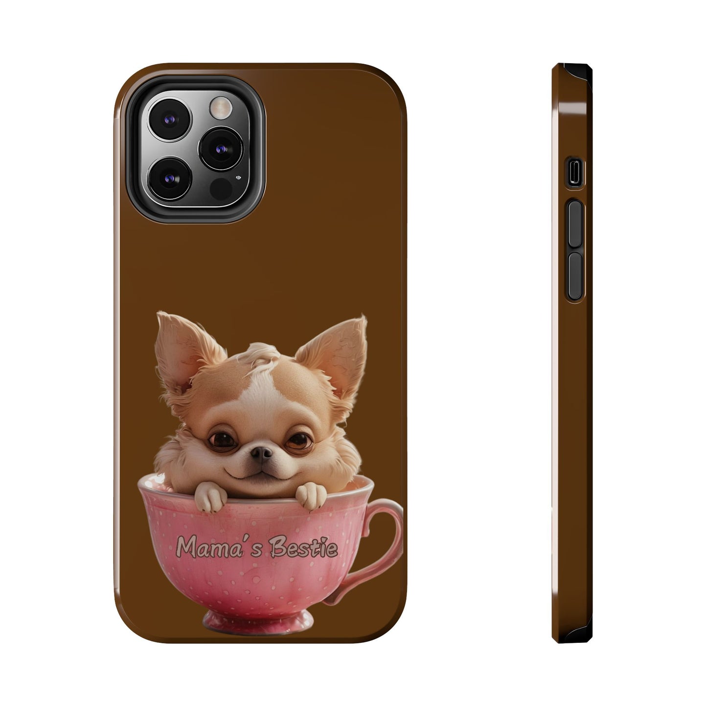 Cute Chihuahua Tough Phone Case - 'Mama's Bestie' Design