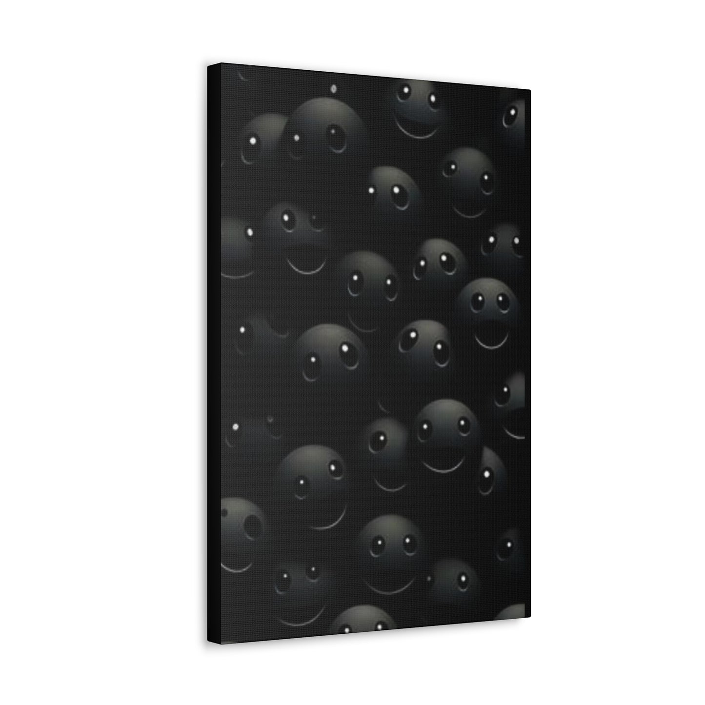 😊 Smiley Face Canvas Gallery Wraps – Fun Black Wall Art for Kids' Rooms & Playrooms – Brighten Up Your Space
