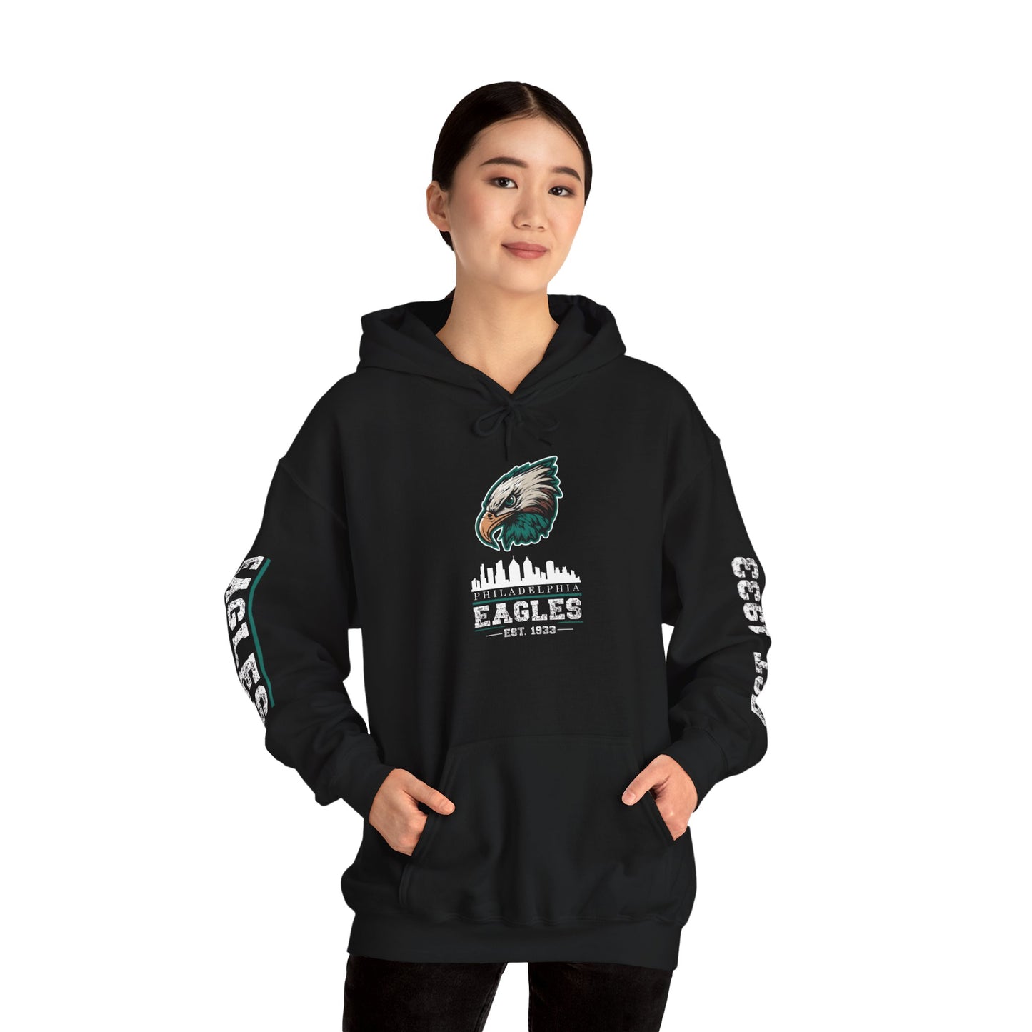 Philadelphia Eagles Hoodie – Est. 1933 | Black Pullover for Men & Women | Team Colors & Mascot Design